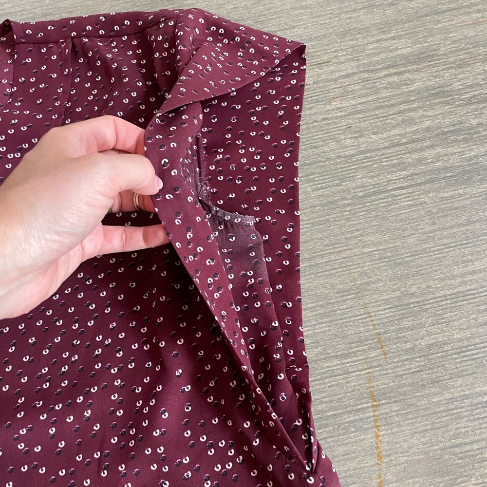 Halogen Blouse in Maroon Size M - Picture 5 of 8